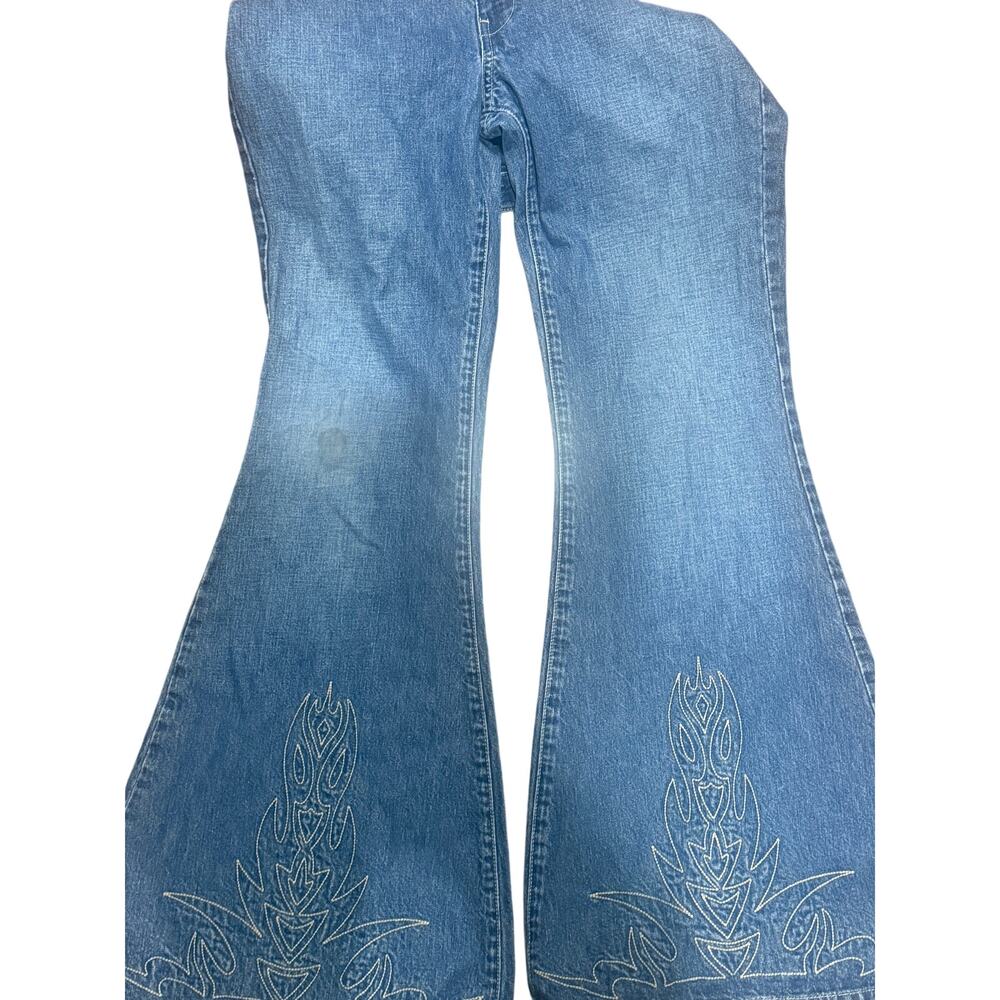 Vintage 90s JNCO Blaze S1200 Girlie Stuff Ultra Flare Jeans Size 9 USA 28x30 - Picture 15 of 15